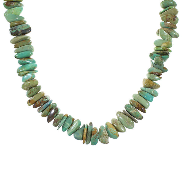 Authentic Sterling Silver Turquoise Navajo Bead Necklace AX99934